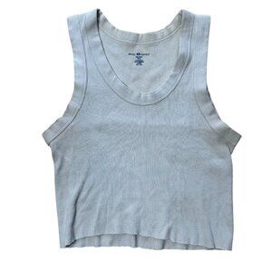 BRANDY MELVILLE Classic Tan Cream Cropped Ribbed Tank Top Shirt OS